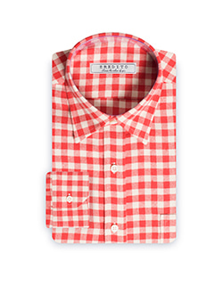 Flannel gingham check shirts red