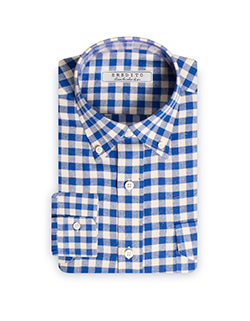 Flannel gingham check blue