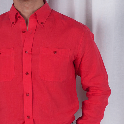 Red Linen Shirt