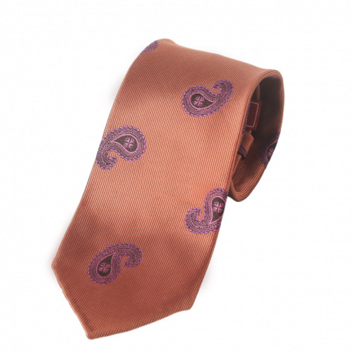 BELLATOR Paisley Pattern Tie | Bronze, Purple