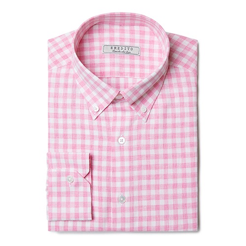 Linen gingham check - pink