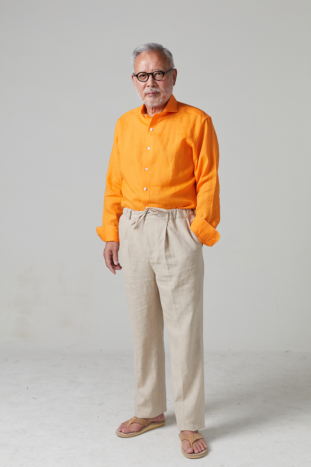 Basic linen shirts - Orange60