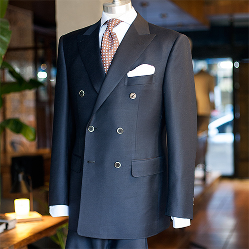 Tonga solid navy double breasted suit