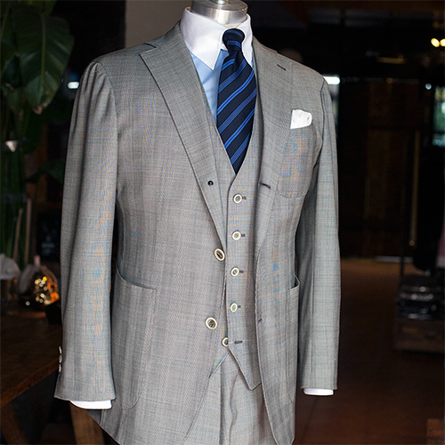 Giorgio vallino gray glencheck 3piece suit