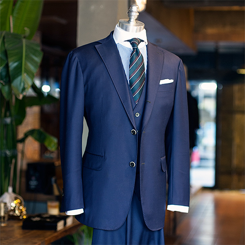 Giorgio vallino solid navy 3piece suit