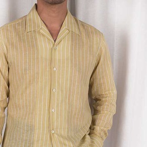 Yellow Linen Stripe Shirt