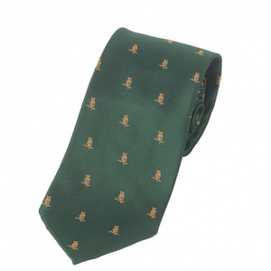 BELLATOR Owl Pattern Tie | Dark Green, Gold