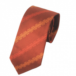 BELLATOR Trellis Pattern Stripe Tie | Brown, Yellow, Orange