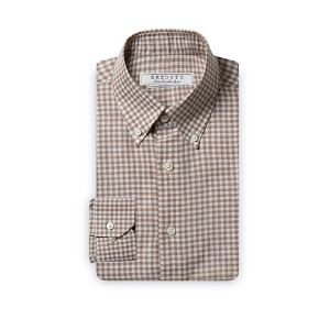 Gingham check linen Brown