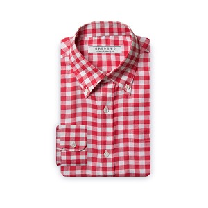 Gingham check linen Red
