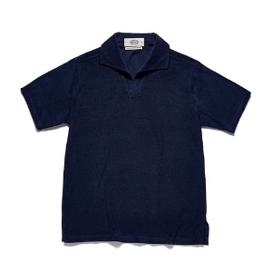 AMFEAST Signature Terry Cotton Polo - Navy