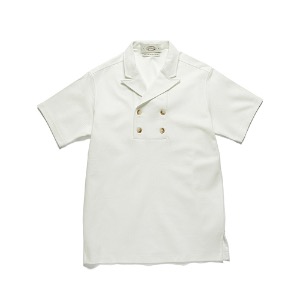 AMFEAST Double Breasted Polo - White