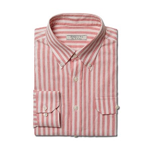 Basic linen stripe shirts - red
