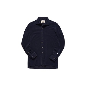 AMFEAST Holiday Terry Cotton Shirt - Navy