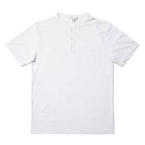 ERD Linen henley neck T - shirts - White