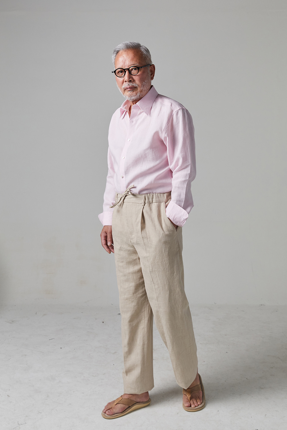 Basic linen shirts - Pink57